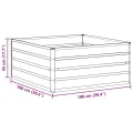 vidaXL Hochbeet Hellbraun 100 x 100 x 45 cm Verzinkter Stahl, Garten und Terrasse, Stabiler Metall-Wannen-Kübel, Hochbeet, Pflanzenbox für Outdoor-Kräuter und Blumen - Thumbnail 3