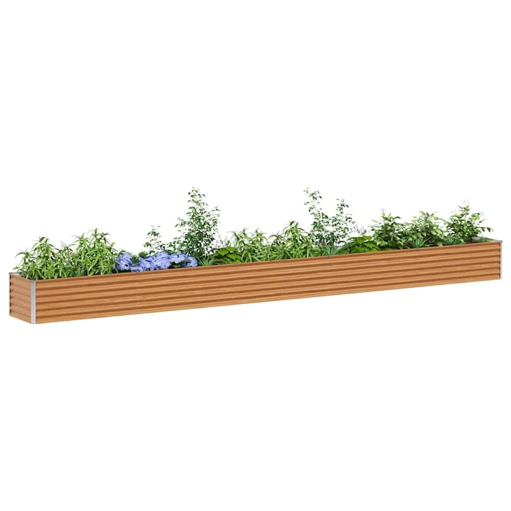 vidaXL Hochbeet Hellbraun 485 x 50 x 36 cm Verzinkter Stahl, Garten- und Terrassen-Pflanzkasten, robuster Stahl-Hochbeet, Coole Gartenlösung für Zuhause, Stadtgärten - Bild 1