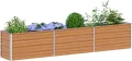 vidaXL Hochbeet Hellbraun 240 x 40 x 45 cm Verzinkter Stahl, Garten- und Terrassendesigns, urbaner Stil, robuste Möbel für draußen, Coole und praktische Lösungen - Thumbnail 1