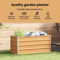 vidaXL Hochbeet Hellbraun 100 x 40 x 45 cm Verzinkter Stahl, Garten und Terrasse, Stabiler Metall-Wannen-Kübel, Hochbeet, Pflanzenbox für Outdoor-Kräuter und Blumen - Thumbnail 4