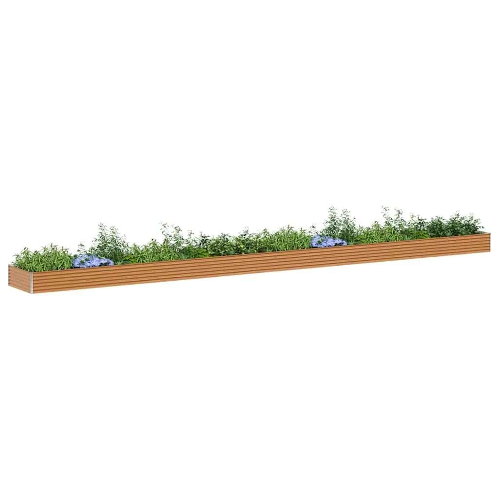 vidaXL Hochbeet Hellbraun 970 x 100 x 36 cm Verzinkter Stahl, Garten- und Terrassen-Pflanzkasten, robuster Stahl-Hochbeet, Coole Gartenlösung für Zuhause, Stadtgärten - Bild 1