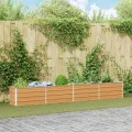vidaXL Hochbeet Hellbraun 320 x 40 x 45 cm Verzinkter Stahl, Garten- und Terrassendesigns, urbaner Stil, robuste Möbel für draußen, Coole und praktische Lösungen - Thumbnail 3