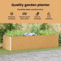 vidaXL Hochbeet Hellbraun 390 x 100 x 68 cm Verzinkter Stahl, Garten- und Terrassen-Pflanzkasten, robuster Stahl-Hochbeet, Coole Gartenlösung für Zuhause, Stadtgärten - Thumbnail 4