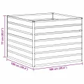 vidaXL Hochbeet Hellbraun 100 x 100 x 77 cm Verzinkter Stahl, Garten und Terrasse, Stabiler Metall-Wannen-Kübel, Hochbeet, Pflanzenbox für Outdoor-Kräuter und Blumen - Thumbnail 3