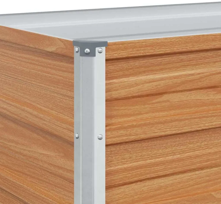 vidaXL Hochbeet Hellbraun 240 x 40 x 77 cm Verzinkter Stahl, Garten- und Terrassendesigns, urbaner Stil, robuste Möbel für draußen, Coole und praktische Lösungen – Bild 6