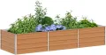 vidaXL Hochbeet Hellbraun 240 x 80 x 45 cm Verzinkter Stahl, Garten- und Terrassendesigns, urbaner Stil, robuste Möbel für draußen, Coole und praktische Lösungen - Thumbnail 1