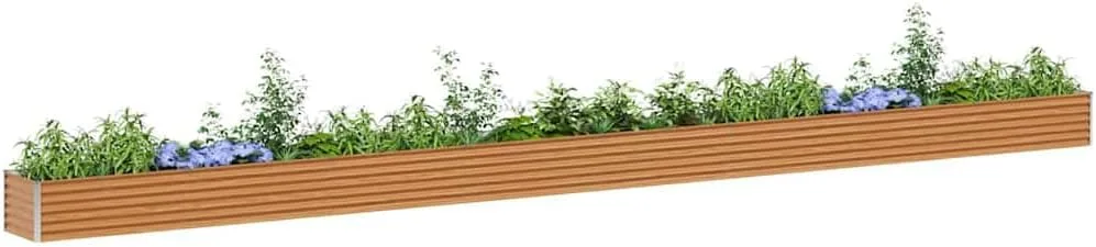 vidaXL Hochbeet Hellbraun 775 x 50 x 36 cm Verzinkter Stahl, Garten & Terrasse, Industriedesign Blumenkasten, Hochbeet für Urban, Moderne Gartenlösungen, robust gebaut - Bild 1