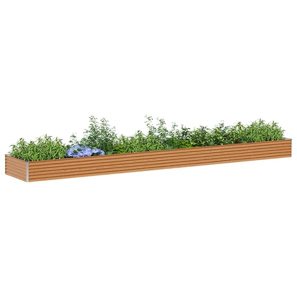 vidaXL Hochbeet Hellbraun 582 x 100 x 36 cm Verzinkter Stahl, Garten- und Terrassen-Pflanzkasten, robuster Stahl-Hochbeet, Coole Gartenlösung für Zuhause, Stadtgärten - Bild 1
