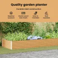 vidaXL Hochbeet Hellbraun 582 x 100 x 36 cm Verzinkter Stahl, Garten- und Terrassen-Pflanzkasten, robuster Stahl-Hochbeet, Coole Gartenlösung für Zuhause, Stadtgärten - Thumbnail 4