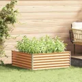 vidaXL Hochbeet Hellbraun 98 x 100 x 36 cm Verzinkter Stahl, Garten & Terrasse, Industriedesign Blumenkasten, Hochbeet für Urban, Moderne Gartenlösungen, robust gebaut - Thumbnail 3
