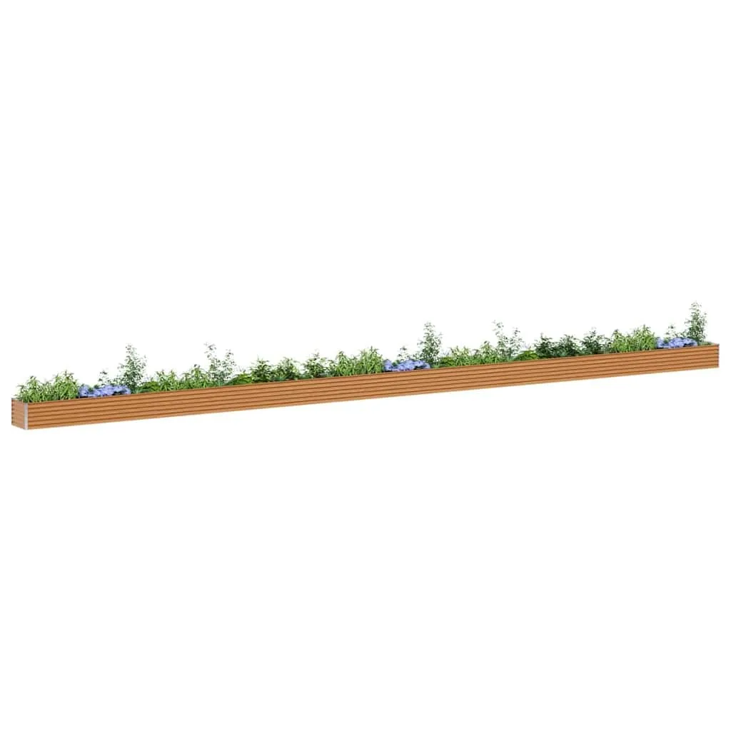 vidaXL Hochbeet Hellbraun 1164 x 50 x 36 cm Verzinkter Stahl, Garten- und Terrassen-Pflanzkasten, robuster Stahl-Hochbeet, Coole Gartenlösung für Zuhause, Stadtgärten - Bild 1