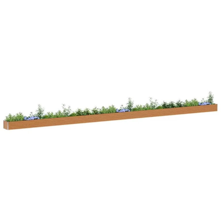 vidaXL Hochbeet Hellbraun 1164 x 50 x 36 cm Verzinkter Stahl, Garten- und Terrassen-Pflanzkasten, robuster Stahl-Hochbeet, Coole Gartenlösung für Zuhause, Stadtgärten