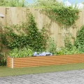 vidaXL Hochbeet Hellbraun 1164 x 50 x 36 cm Verzinkter Stahl, Garten- und Terrassen-Pflanzkasten, robuster Stahl-Hochbeet, Coole Gartenlösung für Zuhause, Stadtgärten - Thumbnail 2