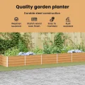 vidaXL Hochbeet Hellbraun 480 x 80 x 45 cm Verzinkter Stahl, Garten und Terrasse, Stabiler Metall-Wannen-Kübel, Hochbeet, Pflanzenbox für Outdoor-Kräuter und Blumen - Thumbnail 4