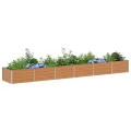 vidaXL Hochbeet Hellbraun 480 x 80 x 45 cm Verzinkter Stahl, Garten und Terrasse, Stabiler Metall-Wannen-Kübel, Hochbeet, Pflanzenbox für Outdoor-Kräuter und Blumen - Thumbnail 1