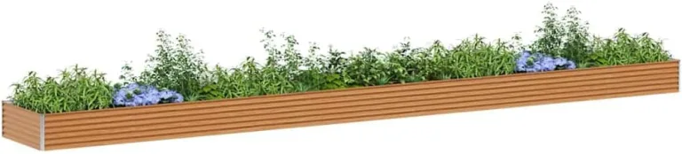 vidaXL Hochbeet Hellbraun 775 x 100 x 36 cm Verzinkter Stahl, Garten & Terrasse, Industriedesign Blumenkasten, Hochbeet für Urban, Moderne Gartenlösungen, robust gebaut