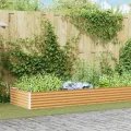 vidaXL Hochbeet Hellbraun 775 x 100 x 36 cm Verzinkter Stahl, Garten & Terrasse, Industriedesign Blumenkasten, Hochbeet für Urban, Moderne Gartenlösungen, robust gebaut - Thumbnail 3