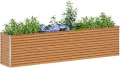 vidaXL Hochbeet Hellbraun 290 x 50 x 68 cm Verzinkter Stahl, Garten & Terrasse, Industriedesign Blumenkasten, Hochbeet für Urban, Moderne Gartenlösungen, robust gebaut - Thumbnail 2