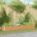 vidaXL Hochbeet Hellbraun 290 x 50 x 36 cm Verzinkter Stahl, Garten & Terrasse, Industriedesign Blumenkasten, Hochbeet für Urban, Moderne Gartenlösungen, robust gebaut - Thumbnail 3