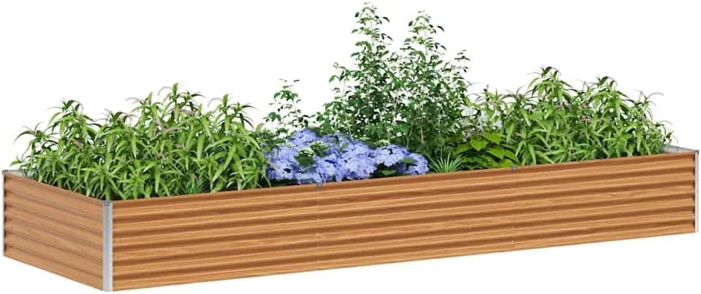 vidaXL Hochbeet Hellbraun 290 x 100 x 36 cm Verzinkter Stahl, Garten & Terrasse, Industriedesign Blumenkasten, Hochbeet für Urban, Moderne Gartenlösungen, robust gebaut - Bild 1