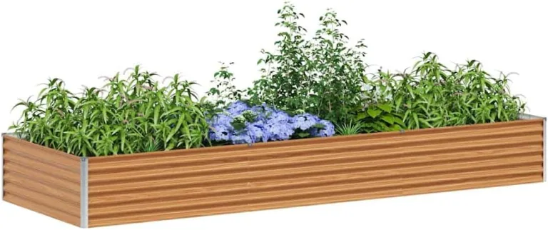 vidaXL Hochbeet Hellbraun 290 x 100 x 36 cm Verzinkter Stahl, Garten & Terrasse, Industriedesign Blumenkasten, Hochbeet für Urban, Moderne Gartenlösungen, robust gebaut – Bild 1