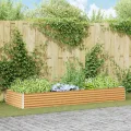vidaXL Hochbeet Hellbraun 290 x 100 x 36 cm Verzinkter Stahl, Garten & Terrasse, Industriedesign Blumenkasten, Hochbeet für Urban, Moderne Gartenlösungen, robust gebaut - Thumbnail 3