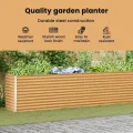 vidaXL Hochbeet Hellbraun 582 x 50 x 68 cm Verzinkter Stahl, Garten- und Terrassen-Pflanzkasten, robuster Stahl-Hochbeet, Coole Gartenlösung für Zuhause, Stadtgärten - Thumbnail 4