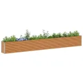 vidaXL Hochbeet Hellbraun 582 x 50 x 68 cm Verzinkter Stahl, Garten- und Terrassen-Pflanzkasten, robuster Stahl-Hochbeet, Coole Gartenlösung für Zuhause, Stadtgärten - Thumbnail 1