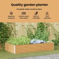 vidaXL Hochbeet Hellbraun 195 x 100 x 36 cm Verzinkter Stahl, Garten- und Terrassen-Pflanzkasten, robuster Stahl-Hochbeet, Coole Gartenlösung für Zuhause, Stadtgärten - Thumbnail 4