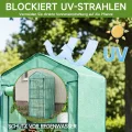 Foliengewächshaus mit 4 Etagen, 158x69x50 cm - Mini Gewächshaus, Tomatengewächshaus & Pflanzenschutzzelt - Winterfest, Stabil & Einfach zu Montieren für Balkon und Garten (Grün) - Thumbnail 6