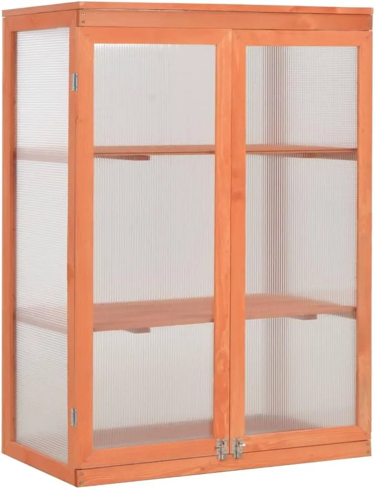 Wintergewächshäuser Frostsicher,Gewächshaus-Schrank Holz 75x47x109 cm,Überwinterungszelt für Pflanzen – Bild 2
