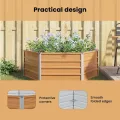 vidaXL Hochbeet im Garten Holzoptik 129 x 129 x 45 cm Verzinkter Stahl, Sechseckiger Hochbeet-Kübel, robuster Metallgarten-Container, verzinkte Terrasse für städtisches Gärtnern, modernes Design - Thumbnail 4