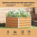 vidaXL Hochbeet im Garten Holzoptik 129 x 129 x 45 cm Verzinkter Stahl, Sechseckiger Hochbeet-Kübel, robuster Metallgarten-Container, verzinkte Terrasse für städtisches Gärtnern, modernes Design - Thumbnail 5
