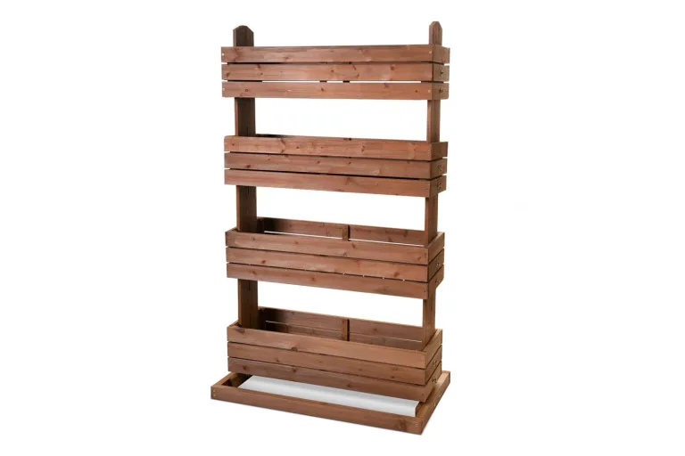 Vertikales Hochbeet 'Cube 4' aus Holz Blumenkasten Pflanzkübel Frühbeet Kräuterbeet mit Vier Etagen, Pflanztreppe für Balkon, Terrasse und Garten, 84,5 cm x 50 cm x 145 cm – Bild 1