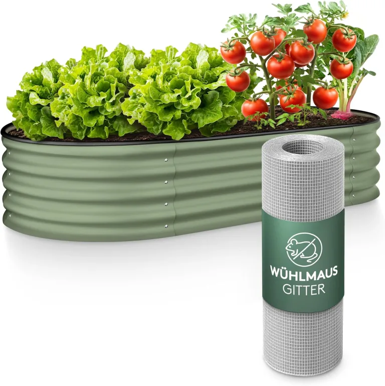 GRUNA - Hochbeet Metall 200x80x75 cm I 6 in 1 Modular Hochbeete-Kit I 100% Rostfrei I Formstabil Dank Verstrebung I Hochbeete für Garten I Hochbeet Grün (200x80x75) – Bild 8