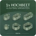 GRUNA - Hochbeet Metall 200x80x75 cm I 6 in 1 Modular Hochbeete-Kit I 100% Rostfrei I Formstabil Dank Verstrebung I Hochbeete für Garten I Hochbeet Grün (200x80x75) - Thumbnail 5
