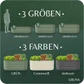 GRUNA - Hochbeet Metall 200x80x75 cm I 6 in 1 Modular Hochbeete-Kit I 100% Rostfrei I Formstabil Dank Verstrebung I Hochbeete für Garten I Hochbeet Grün (200x80x75) - Thumbnail 6