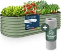 GRUNA - Hochbeet Metall 200x80x75 cm I 6 in 1 Modular Hochbeete-Kit I 100% Rostfrei I Formstabil Dank Verstrebung I Hochbeete für Garten I Hochbeet Grün (200x80x75) - Thumbnail 7