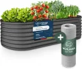 GRUNA - Hochbeet Metall 200x80x75 cm I 6 in 1 Modular Hochbeete-Kit I 100% Rostfrei I Formstabil Dank Verstrebung I Hochbeete für Garten I Hochbeet Anthrazit (200x80x75) - Thumbnail 7