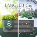 GRUNA - Hochbeet Metall 200x80x75 cm I 6 in 1 Modular Hochbeete-Kit I 100% Rostfrei I Formstabil Dank Verstrebung I Hochbeete für Garten I Hochbeet Anthrazit (200x80x75) - Thumbnail 3