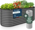 GRUNA - Hochbeet Metall 200x80x75 cm I 6 in 1 Modular Hochbeete-Kit I 100% Rostfrei I Formstabil Dank Verstrebung I Hochbeete für Garten I Hochbeet Anthrazit (200x80x75) - Thumbnail 1