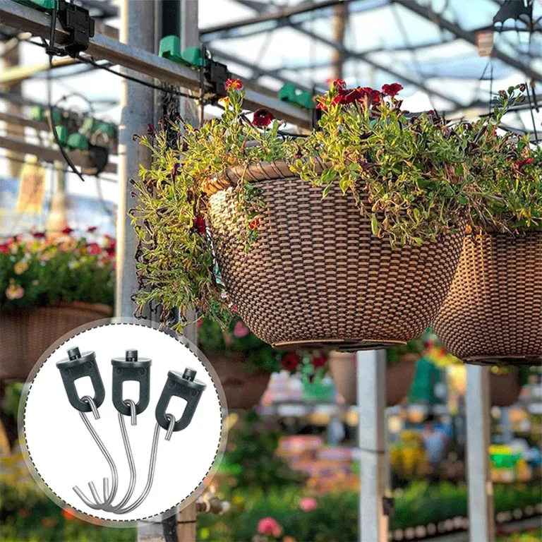 Gewächshaus-Pflanzenhaken, 50 Stück, Wiederverwendbare Outdoor-Hängeklammern für Isolierung, Beschattung – Drehklammern aus Kunststoff und S-Haken aus Edelstahl – Ideal für Gartenbegeisterte – Bild 4