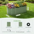 INNO STAGE Verzinktes Hochbeet-Set, 1,2 x 0,6 x 0,4 m Metall-Hochbeete für den Außenbereich zum Gärtnern, 43 cm hoch, großes Stahl-Hochbeet für Gemüse und Blumen, Terrasse, Boden, Pflanzkasten – Grün - Thumbnail 2