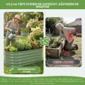 INNO STAGE Verzinktes Hochbeet-Set, 1,2 x 0,6 x 0,4 m Metall-Hochbeete für den Außenbereich zum Gärtnern, 43 cm hoch, großes Stahl-Hochbeet für Gemüse und Blumen, Terrasse, Boden, Pflanzkasten – Grün - Thumbnail 3