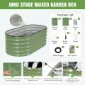 INNO STAGE Verzinktes Hochbeet-Set, 1,2 x 0,6 x 0,4 m Metall-Hochbeete für den Außenbereich zum Gärtnern, 43 cm hoch, großes Stahl-Hochbeet für Gemüse und Blumen, Terrasse, Boden, Pflanzkasten – Grün - Thumbnail 8