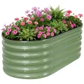 INNO STAGE Verzinktes Hochbeet-Set, 1,2 x 0,6 x 0,4 m Metall-Hochbeete für den Außenbereich zum Gärtnern, 43 cm hoch, großes Stahl-Hochbeet für Gemüse und Blumen, Terrasse, Boden, Pflanzkasten – Grün - Thumbnail 1