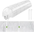 Gewächshaus 300×45×45 cm Foliengewächshaus Folientunnel Winterschutz Robustes Folientunnel Gewächshaus Mit 6 Stahldraht Und Erdnägeln Pflanzenhaus Für Garten Balkon Für gemüsen, blumene, Pflanzen - Thumbnail 4