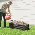 Outsunny 2er-Set Hochbeet Blumenhochbeet witterungsbeständig, Pflanzbeet Frühbeet Gartenbeet Pflanzkübel Pflanzkasten aus Verzinkter Stahl, Blumenkasten für Terrasse & Garten, 110 x 50 x 30 cm - Thumbnail 7
