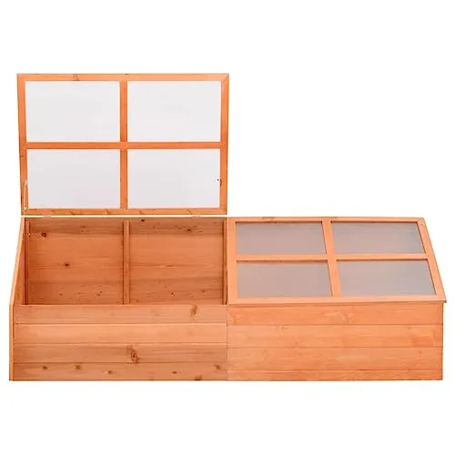 Gewächshaus aus Holz, 180 x 57 x 62 cm, Gartenhaus, für Blumen und Gemüse – Bild 9