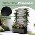 Hochbeet aus Metall mit Rad, Pflanzkasten aus Metall für den Außenbereich mit Spalier, freistehender Pflanzkasten mit Sichtschutz für den Außenbereich für Garten, Terrasse, Balkon - Thumbnail 2
